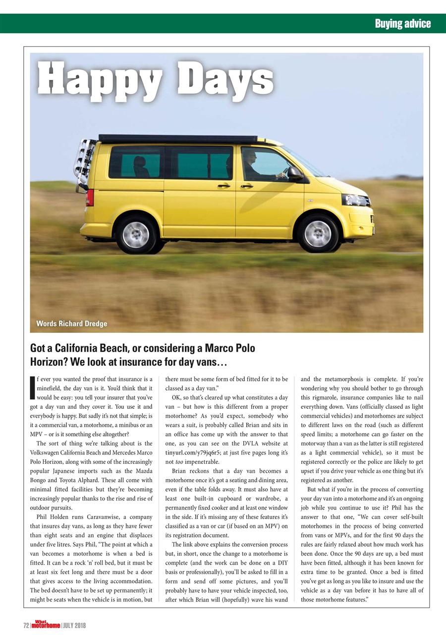 What Motorhome magazine Preview Pages