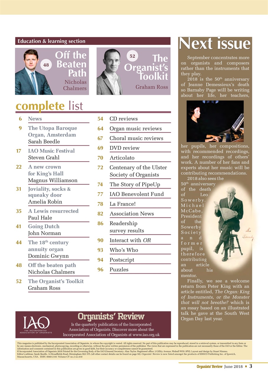 Organists' Review Preview Pages