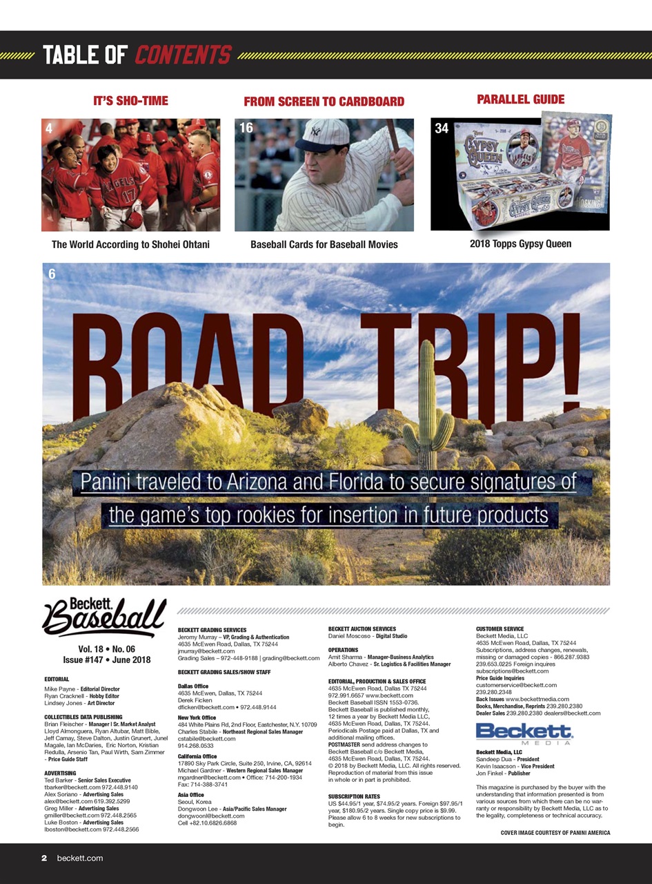 Beckett Baseball Magazine Preview Pages