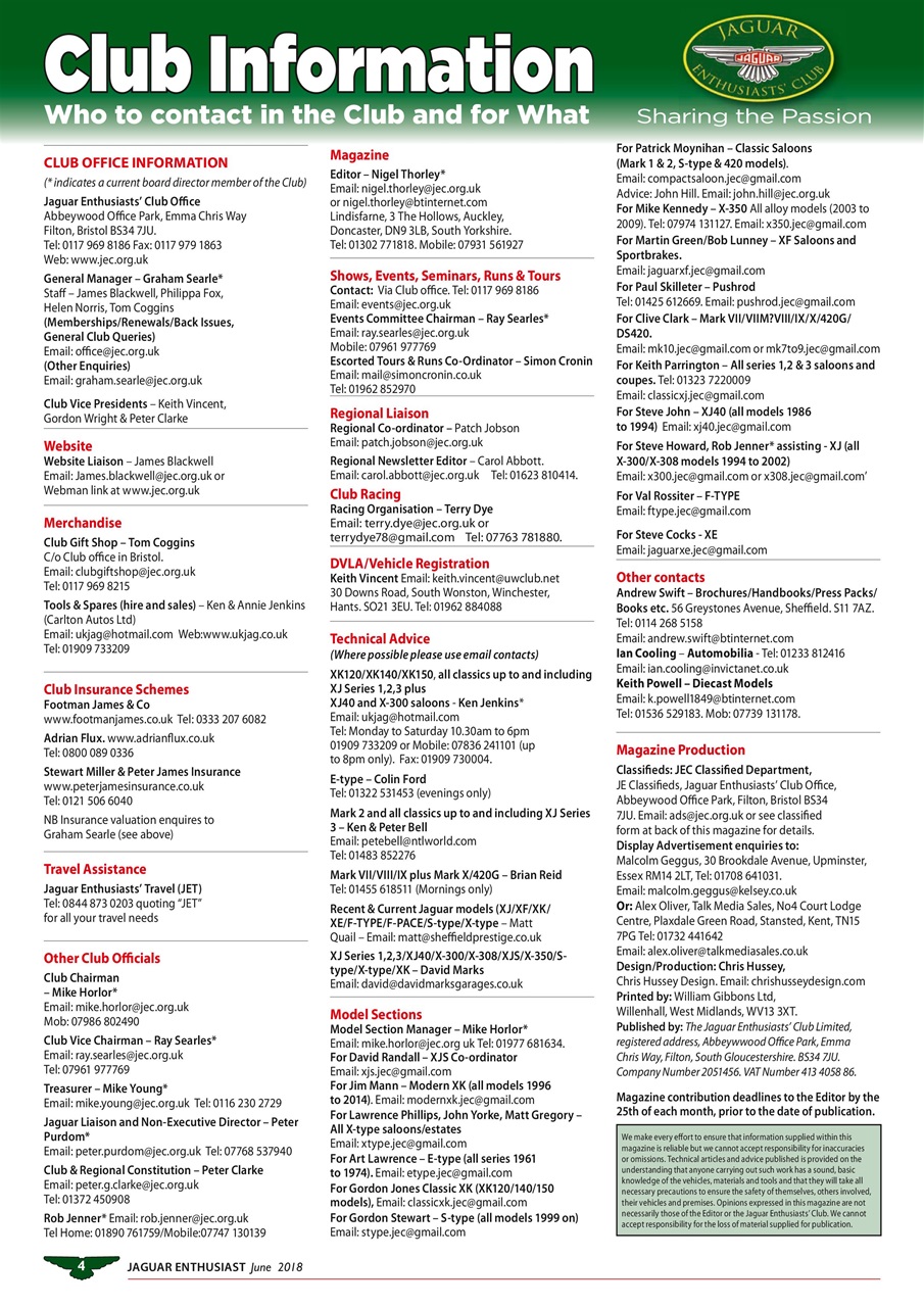Jaguar Enthusiast Preview Pages