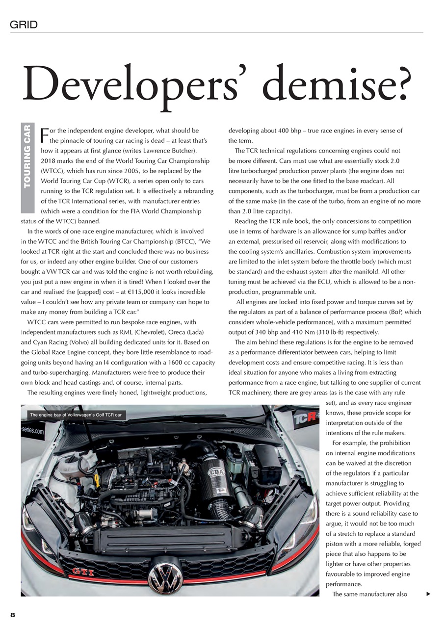 Race Engine Technology Preview Pages