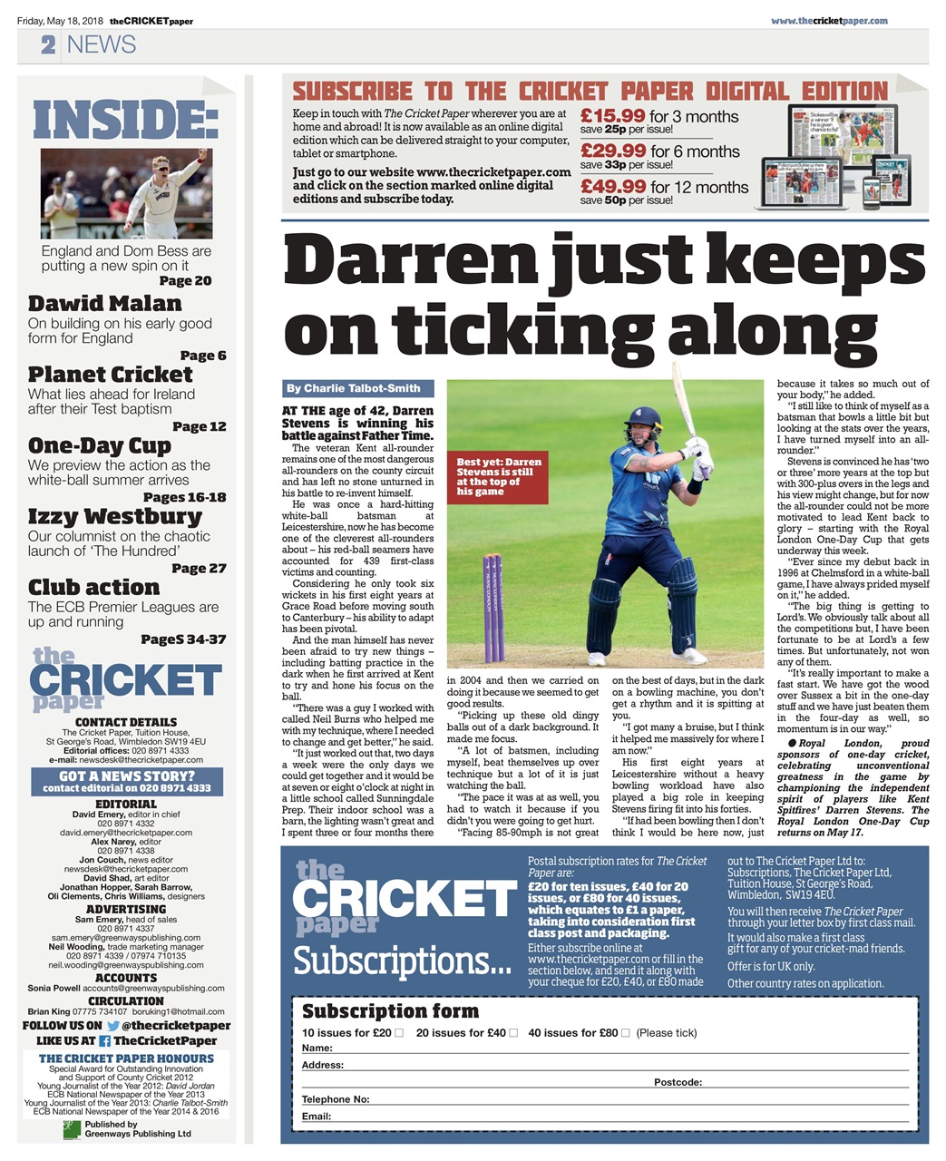 The Cricket Paper Preview Pages