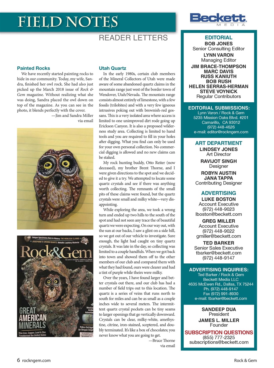 Rock&Gem Magazine Preview Pages