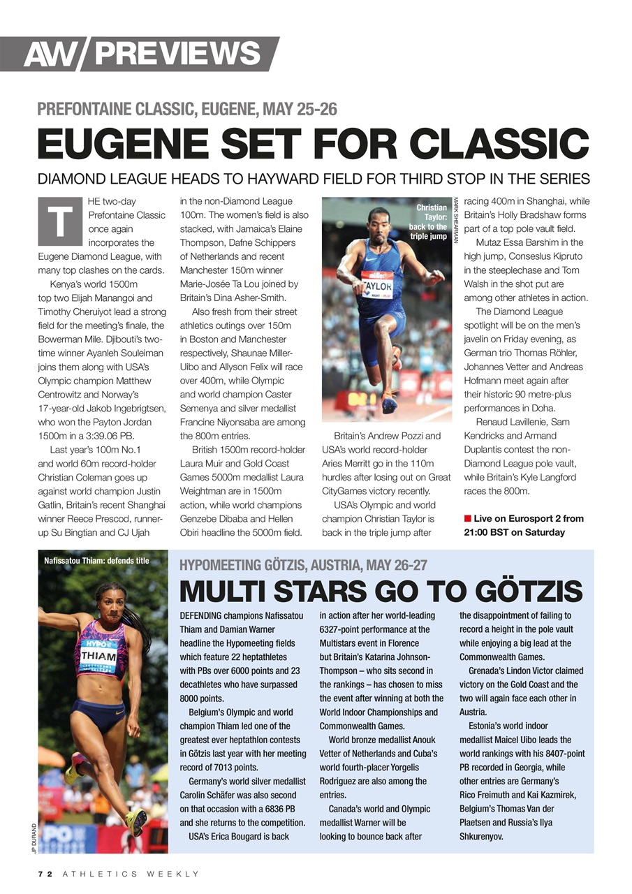 AW – Athletics Weekly Magazine Preview Pages