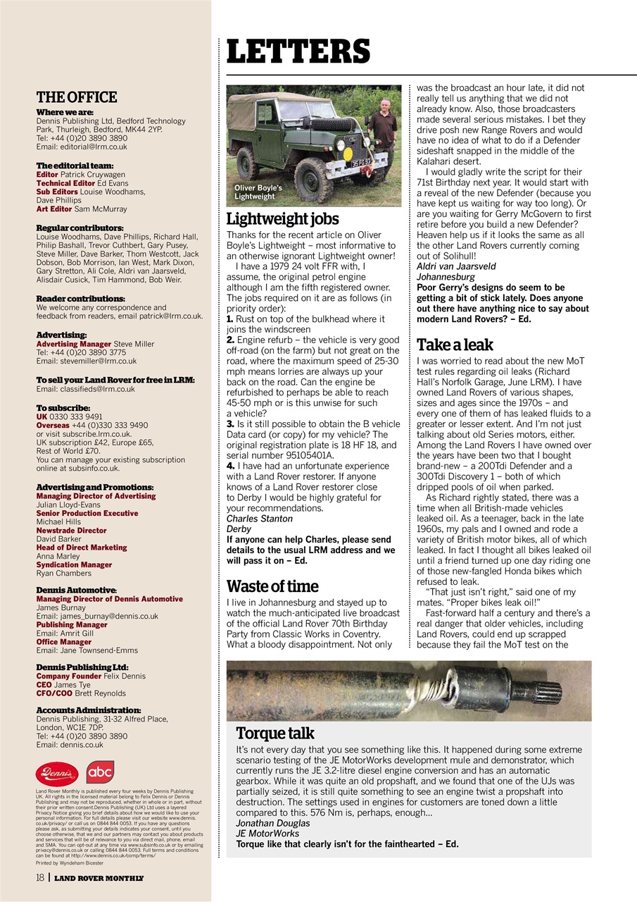 Land Rover Monthly Preview Pages
