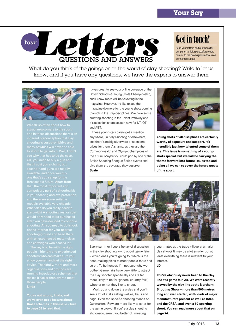 Clay Shooting Preview Pages
