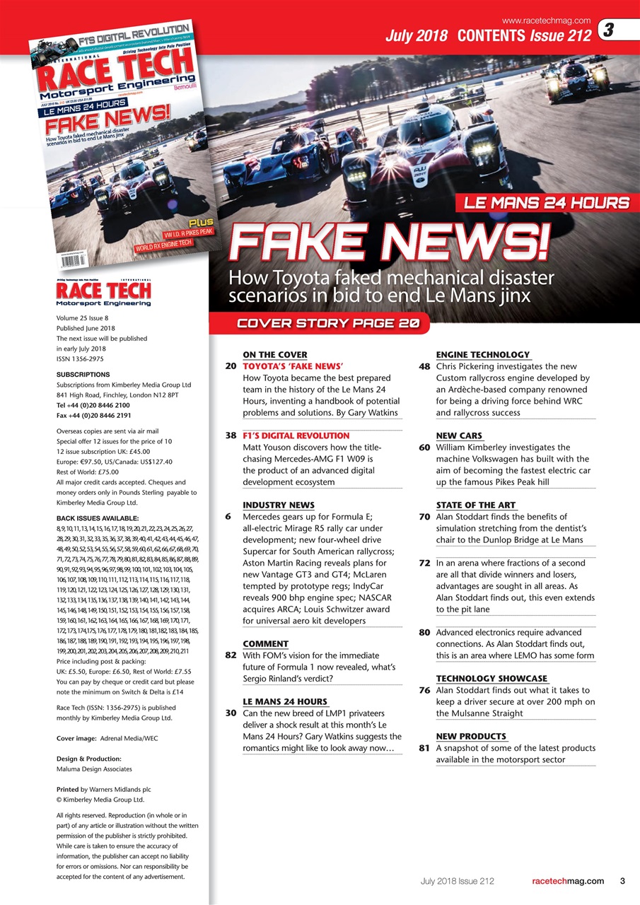 Race Tech Preview Pages