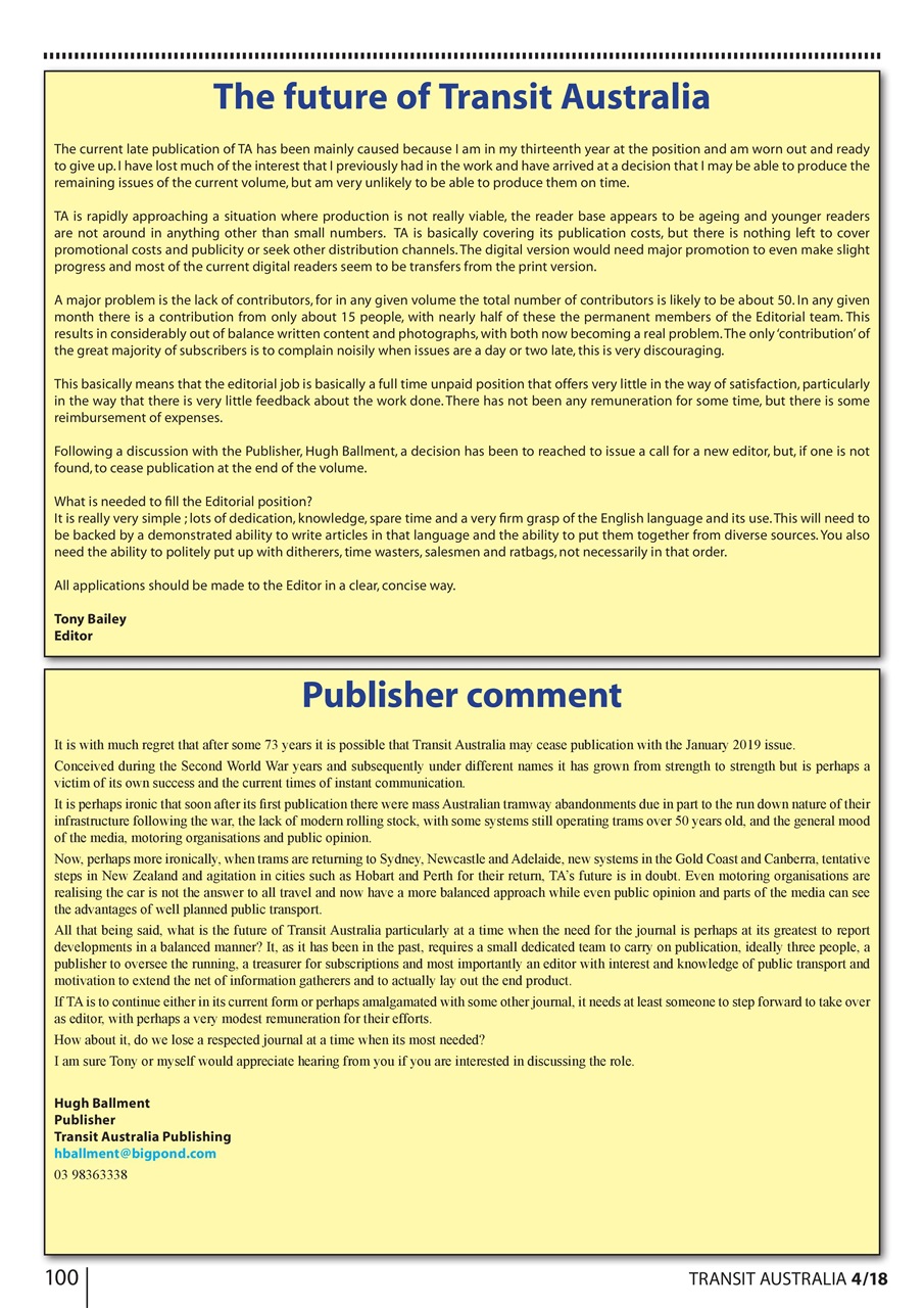 Transit Australia Preview Pages