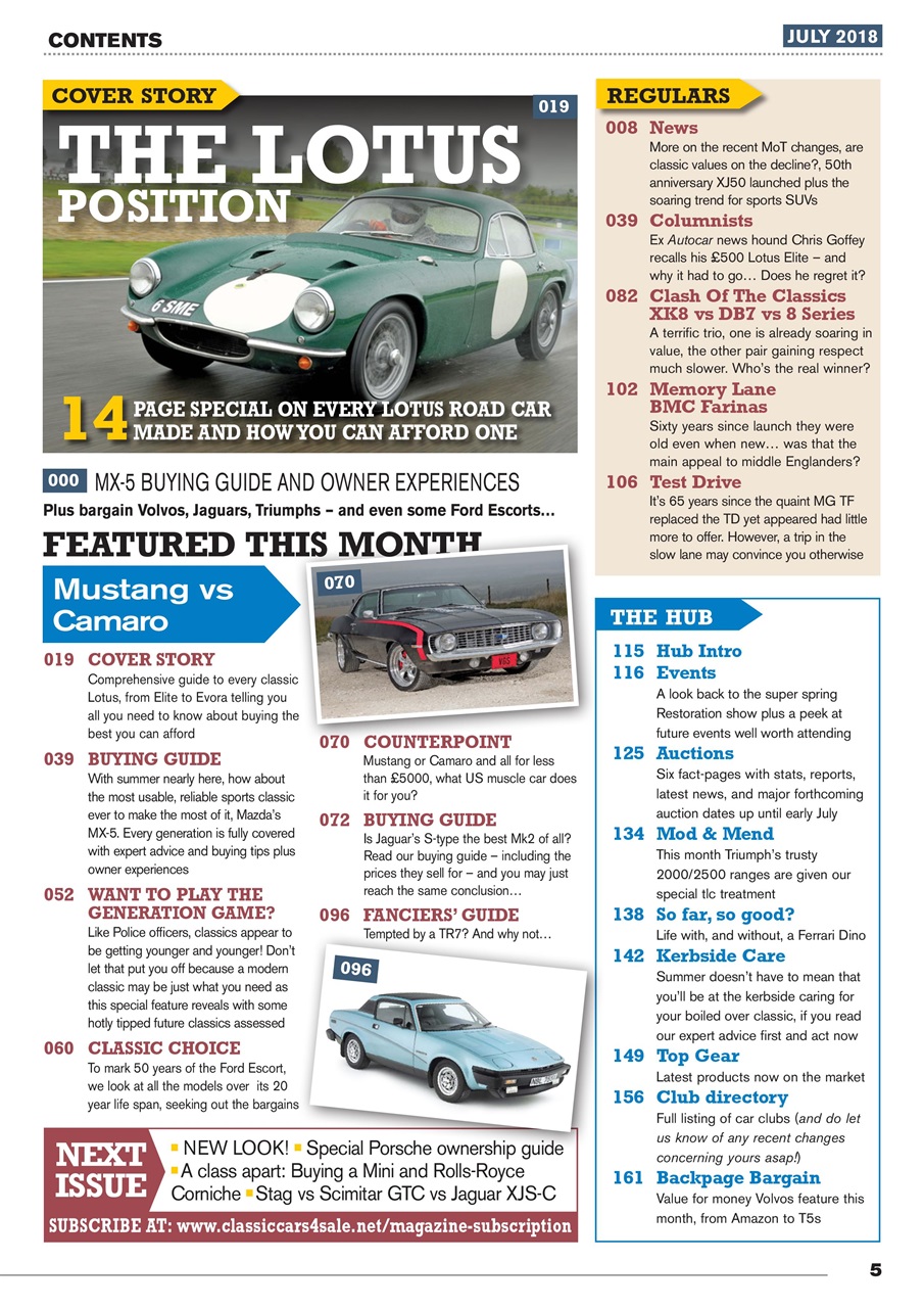 Classic Motoring Preview Pages