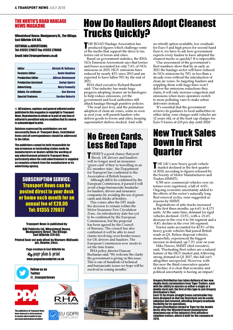 Transport News Preview Pages