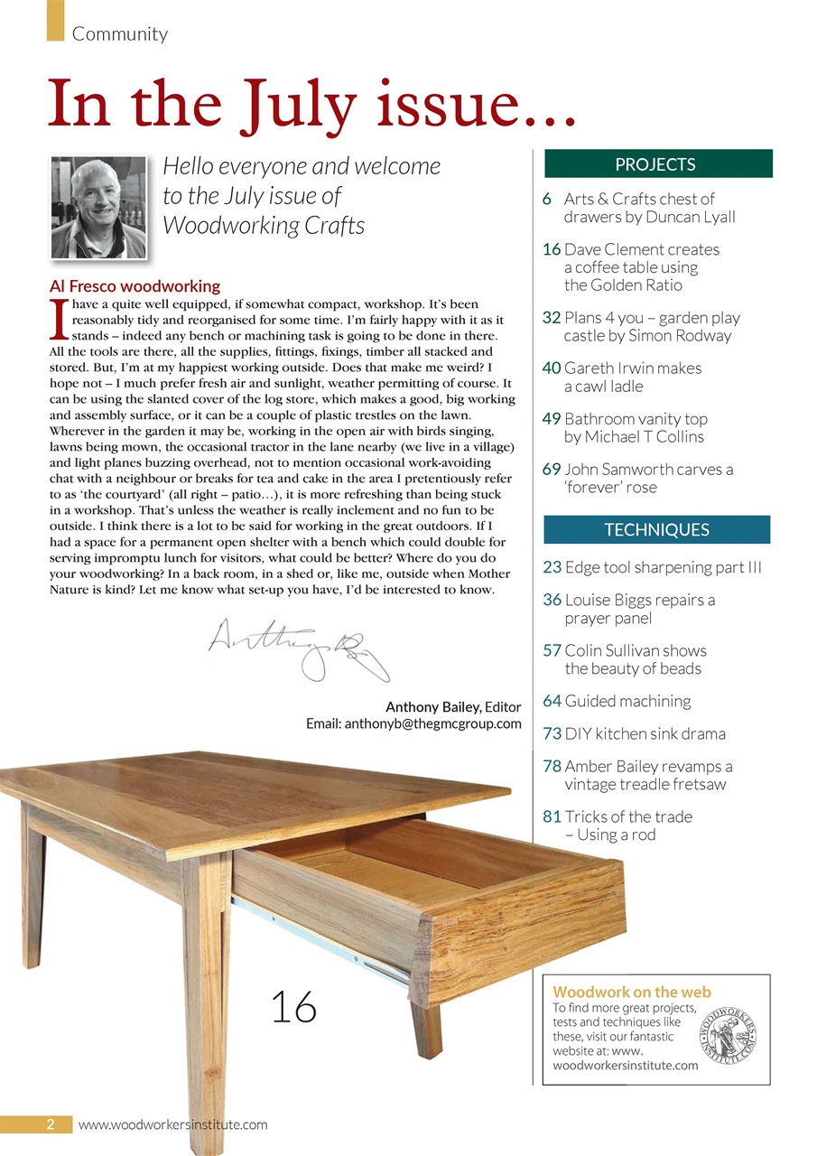 Woodworking Crafts Magazine Preview Pages