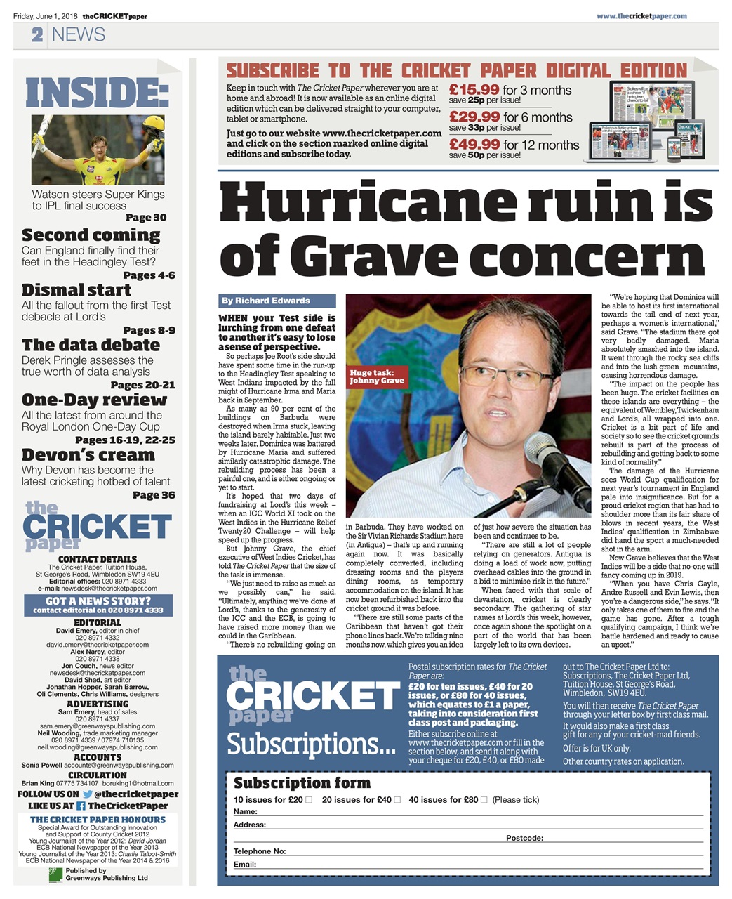The Cricket Paper Preview Pages
