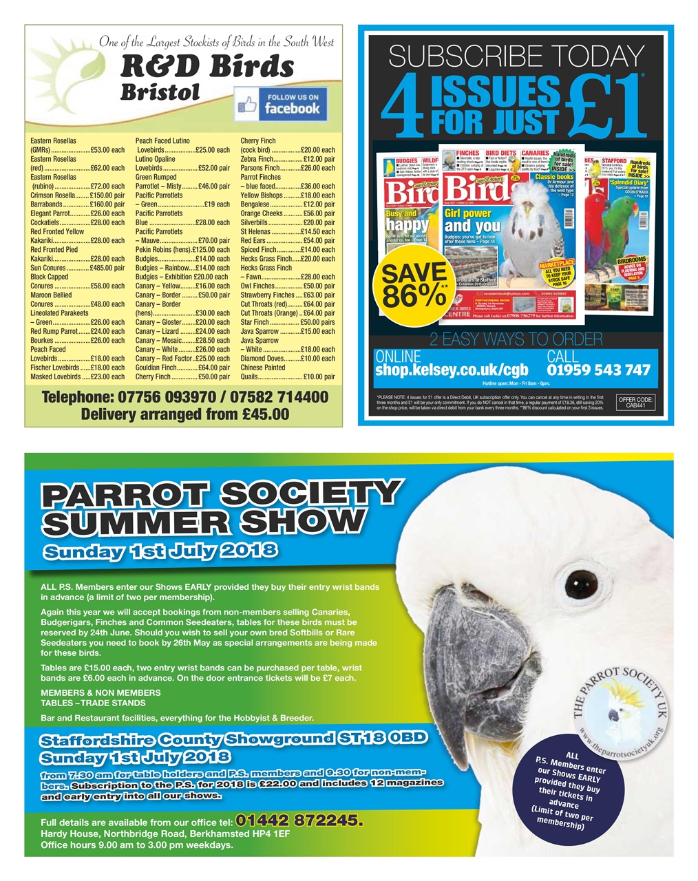 Cage & Aviary Birds Preview Pages