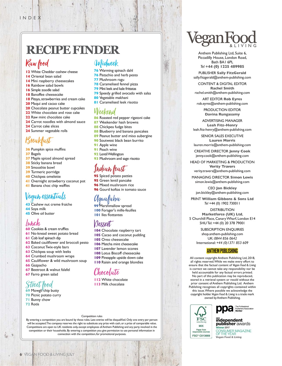 Vegan Food & Living Magazine Preview Pages