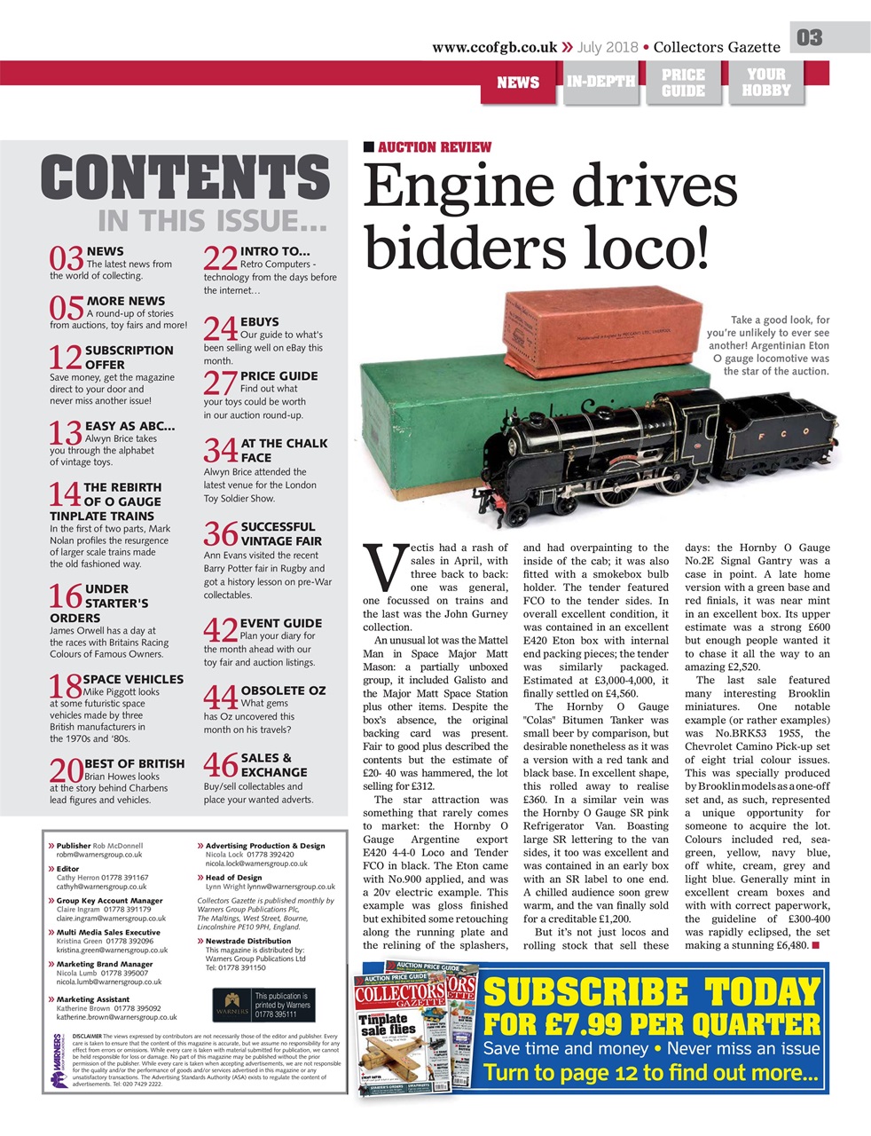 Collectors Gazette Preview Pages
