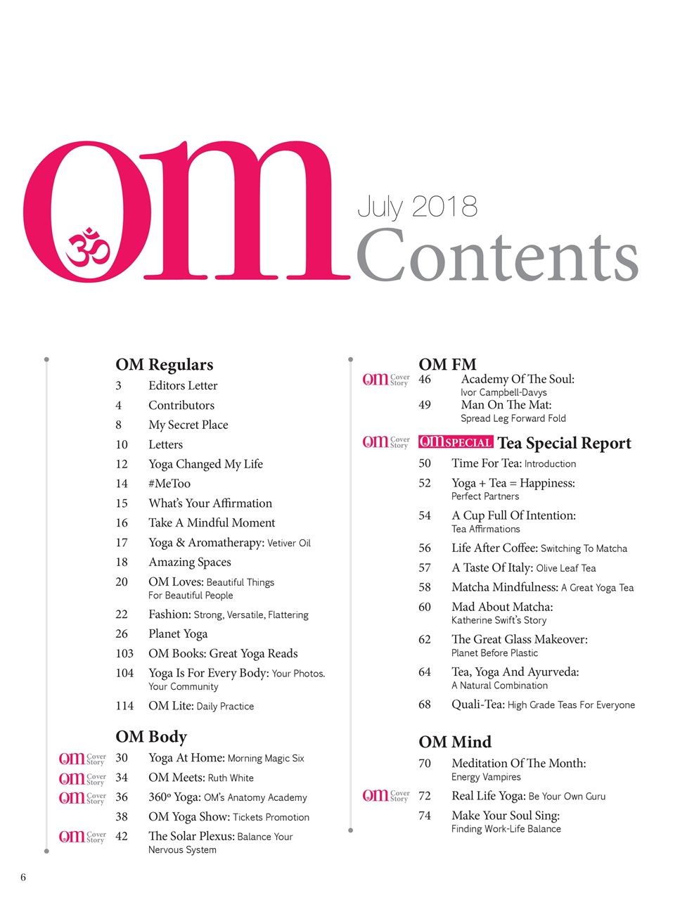 OM Yoga Magazine Preview Pages