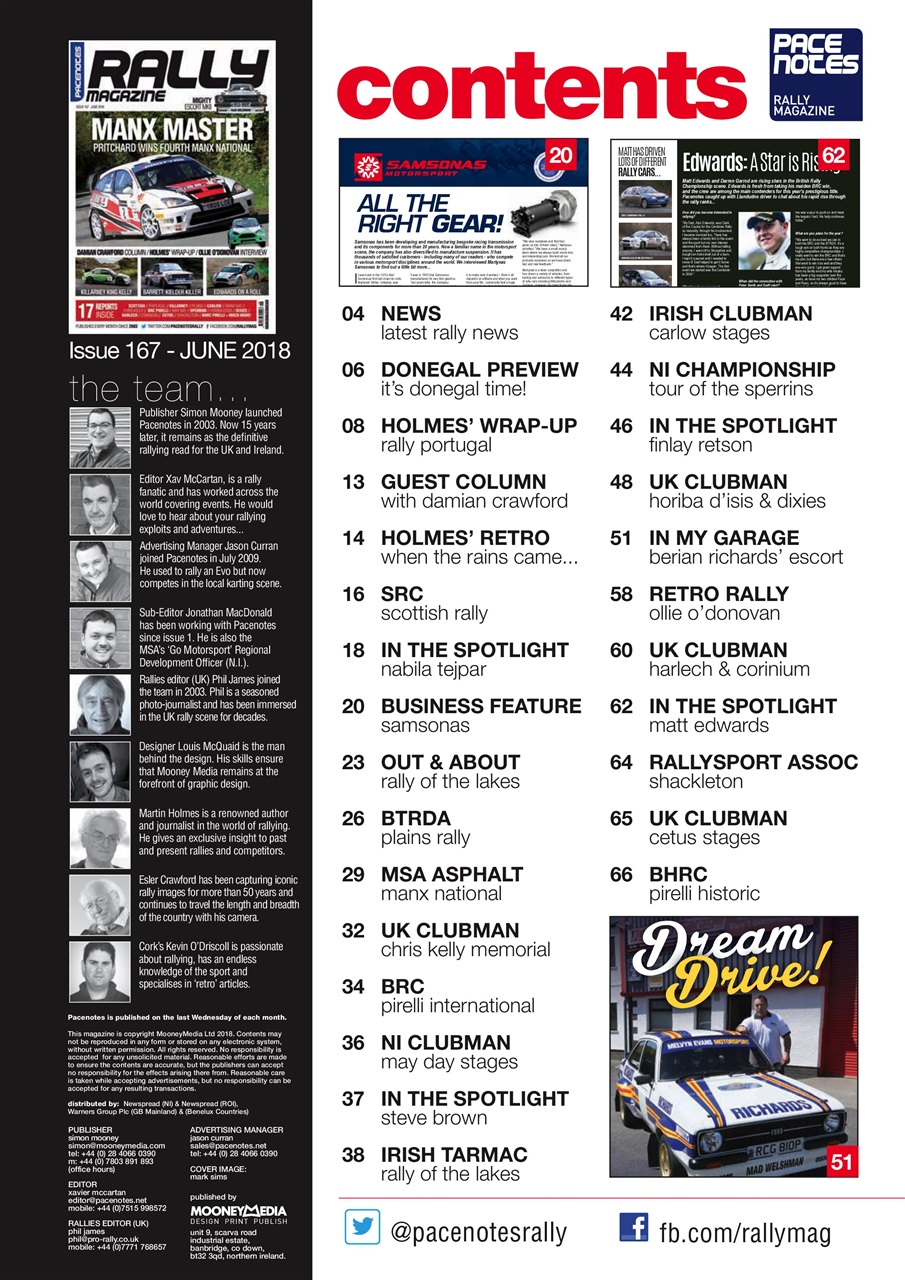 Pacenotes Rally magazine Preview Pages