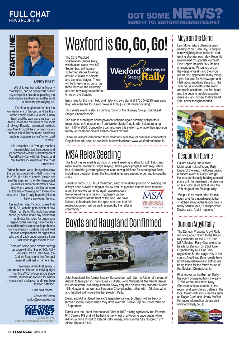 Pacenotes Rally magazine Preview Pages