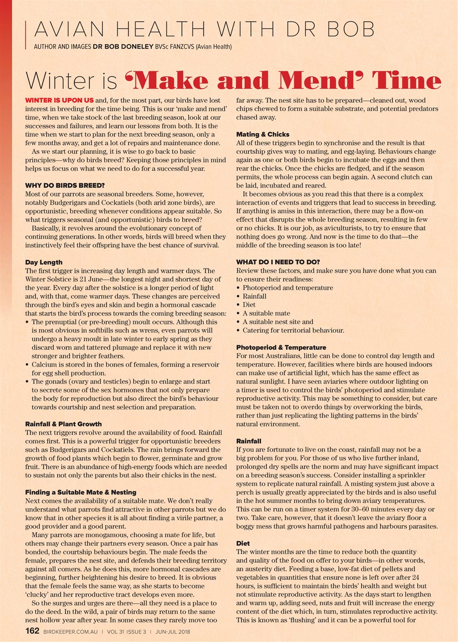Australian Birdkeeper Magazine Preview Pages