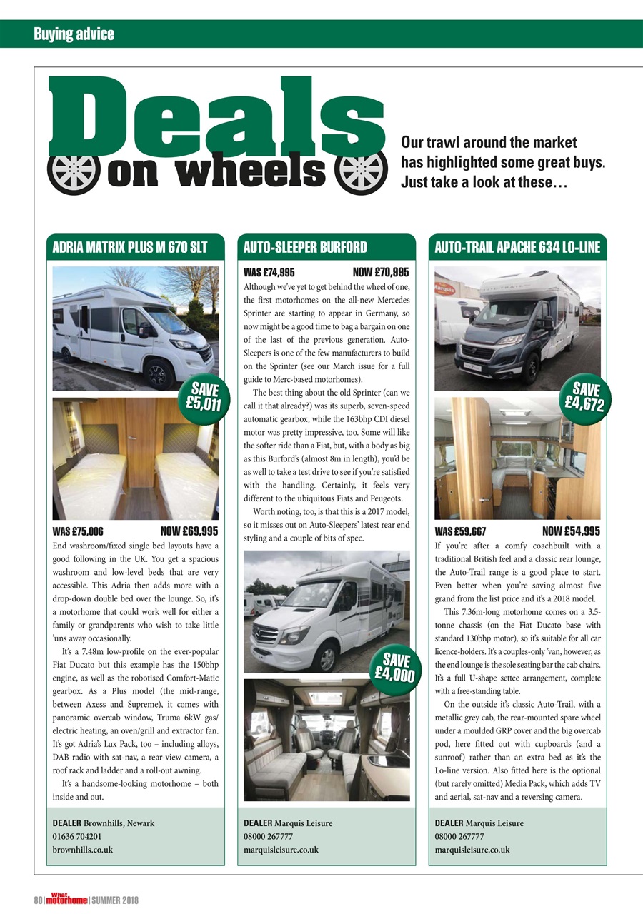 What Motorhome magazine Preview Pages
