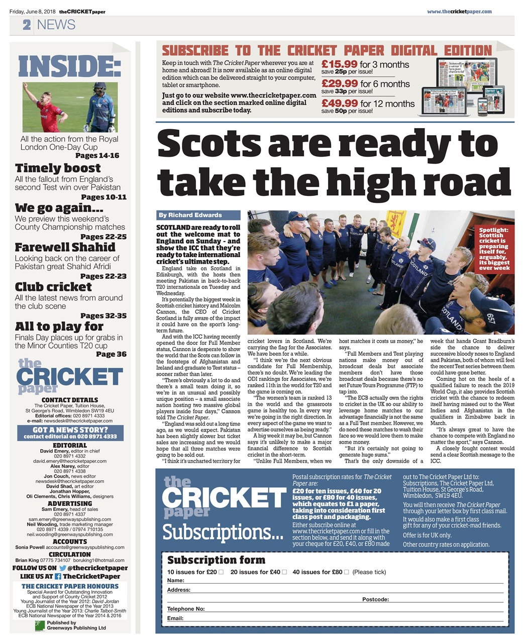 The Cricket Paper Preview Pages