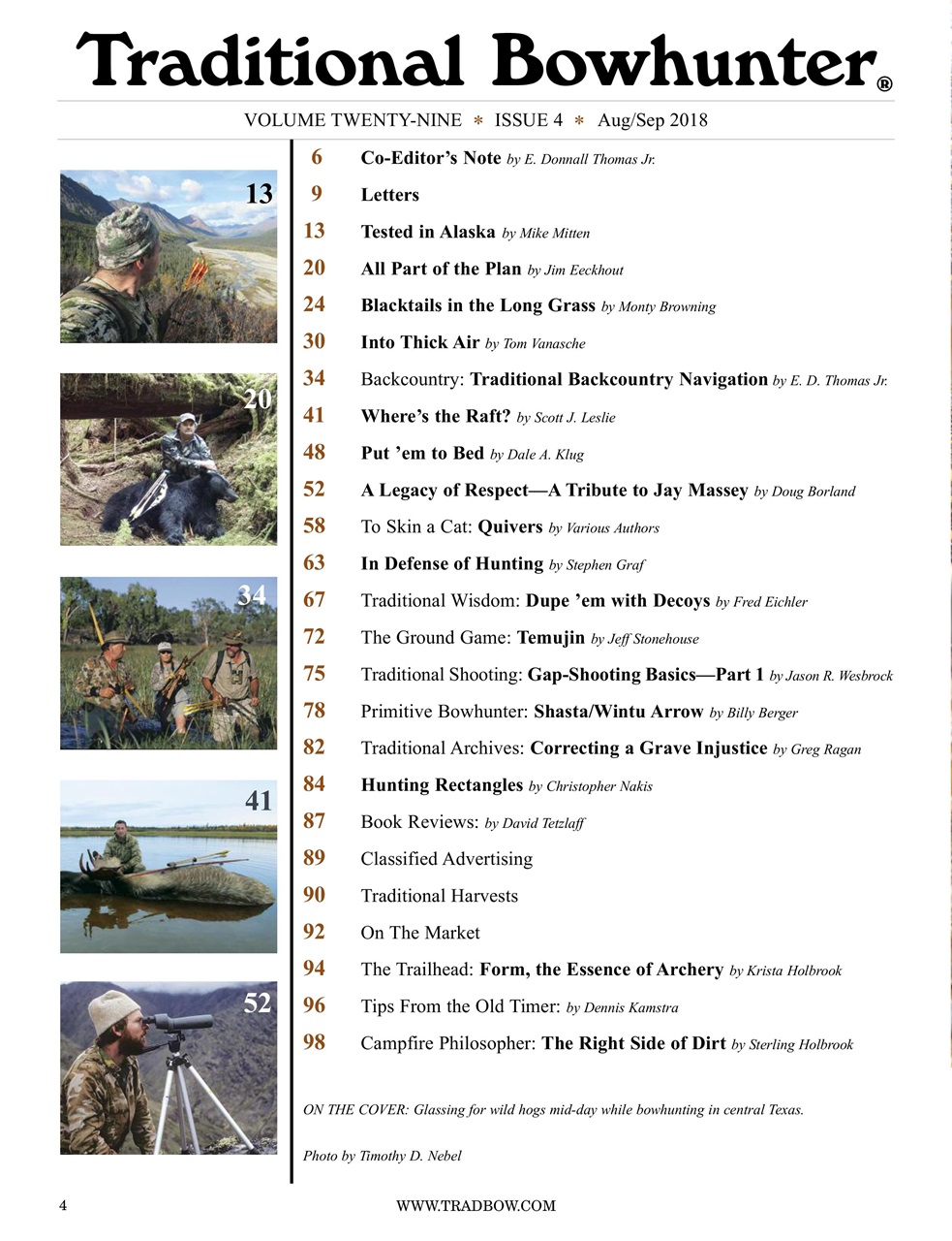 Traditional Bowhunter Magazine Preview Pages