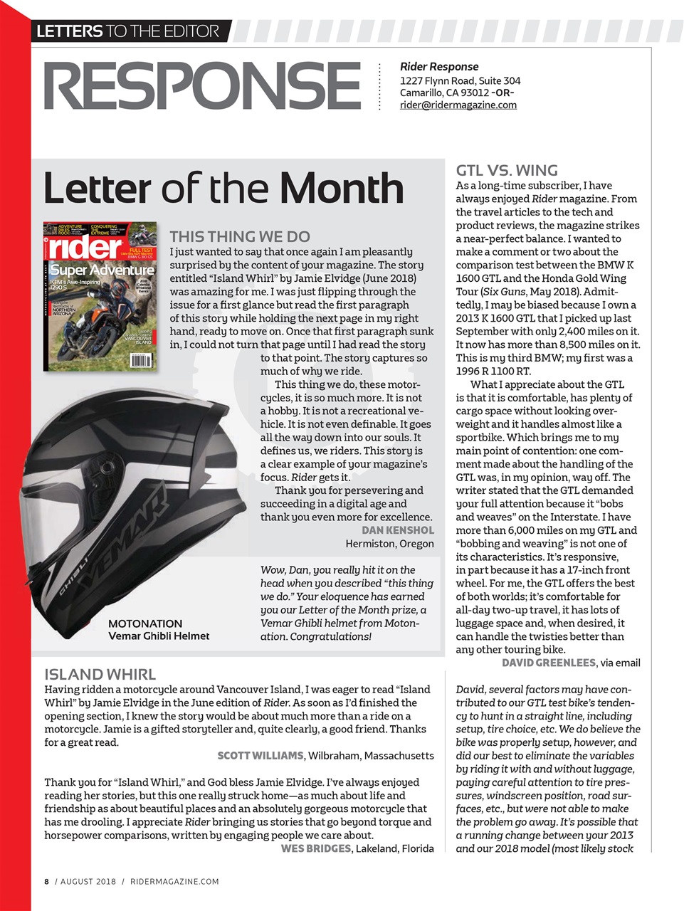 Rider Magazine Preview Pages