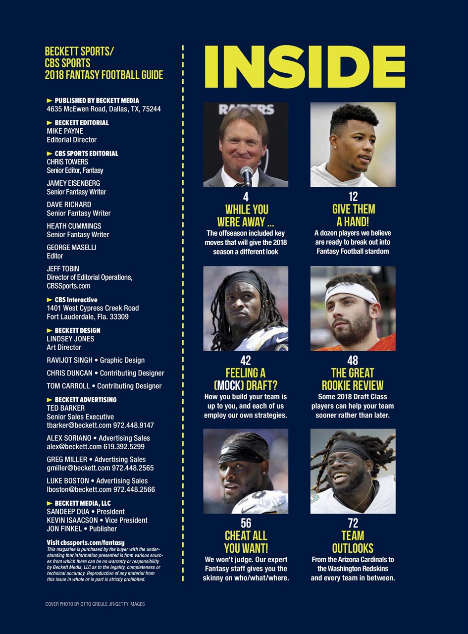 Beckett Football Magazine Preview Pages
