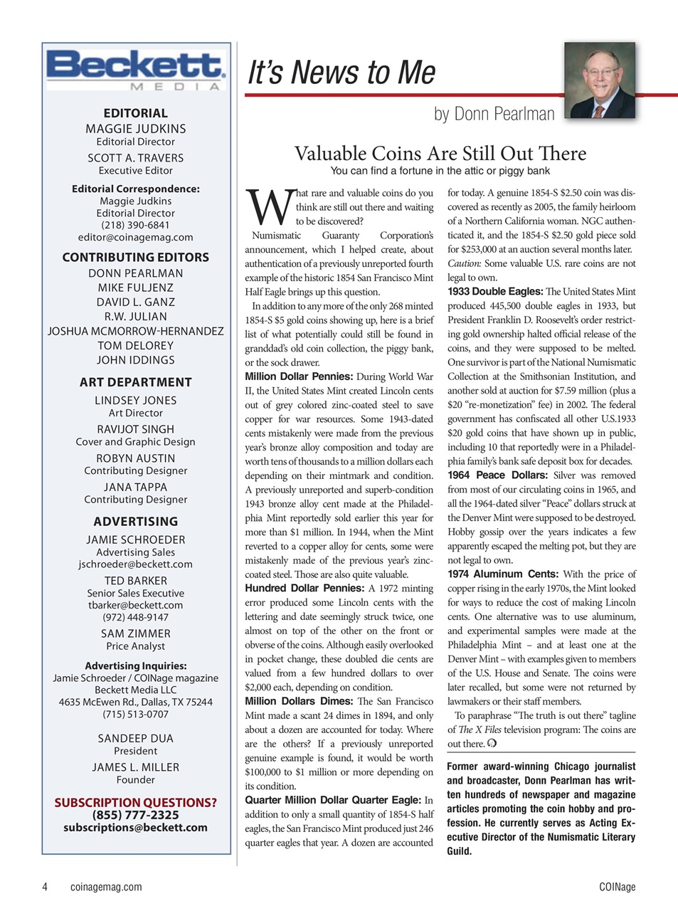 COINage Magazine Preview Pages