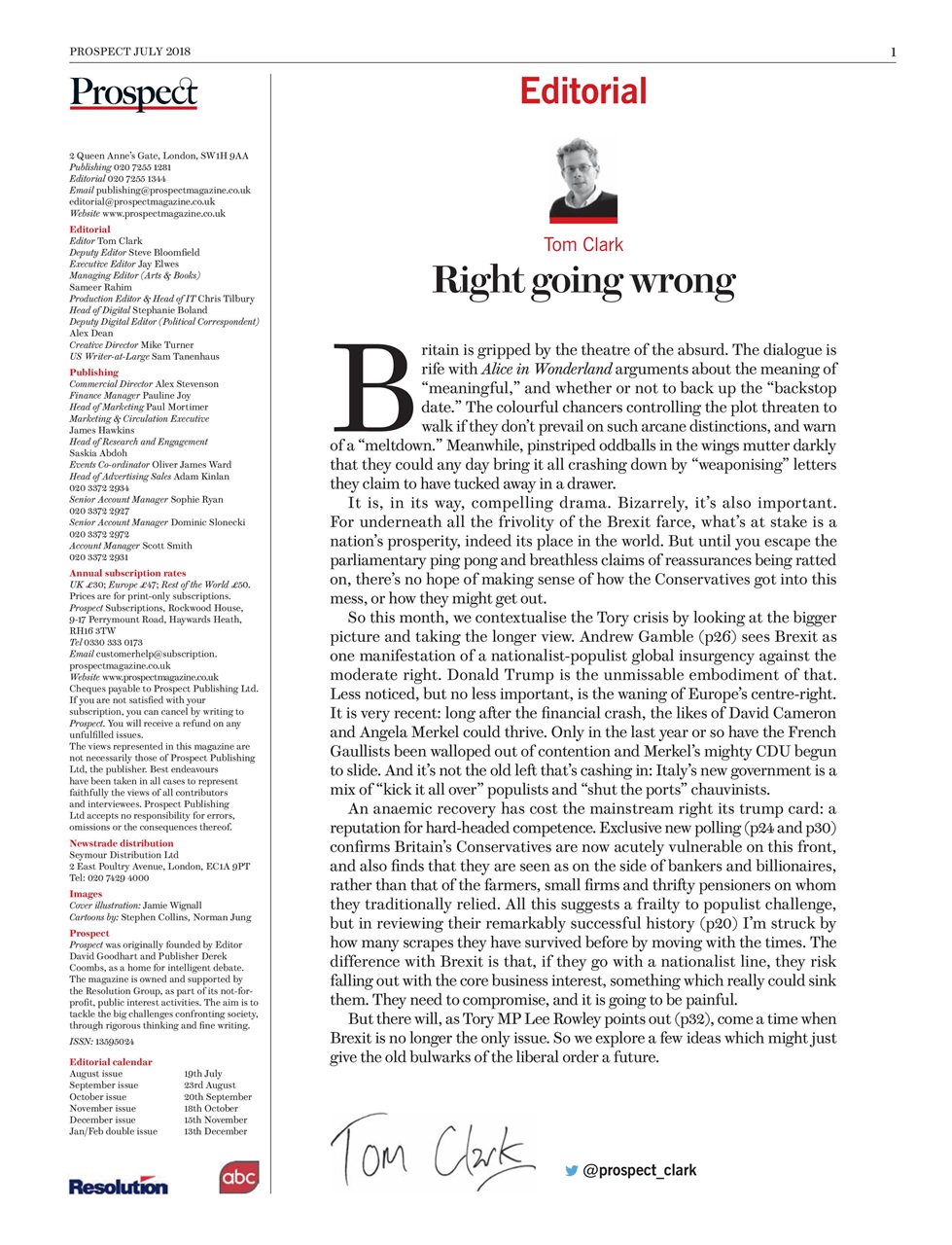 Prospect Magazine Preview Pages