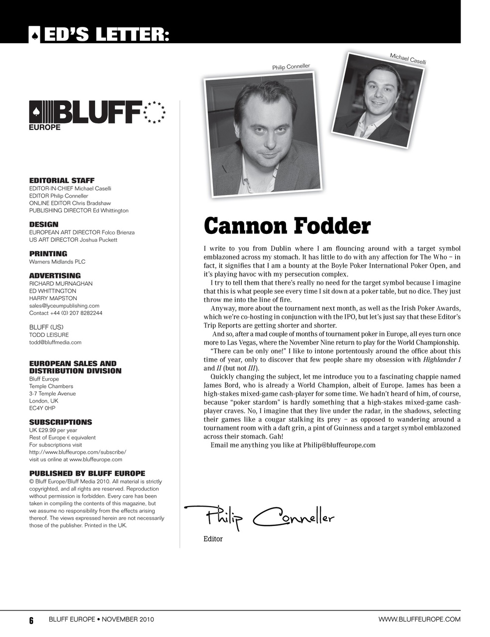 Bluff Europe Preview Pages