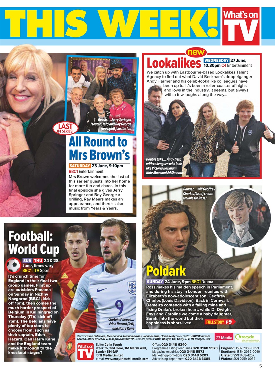 What's on TV Preview Pages