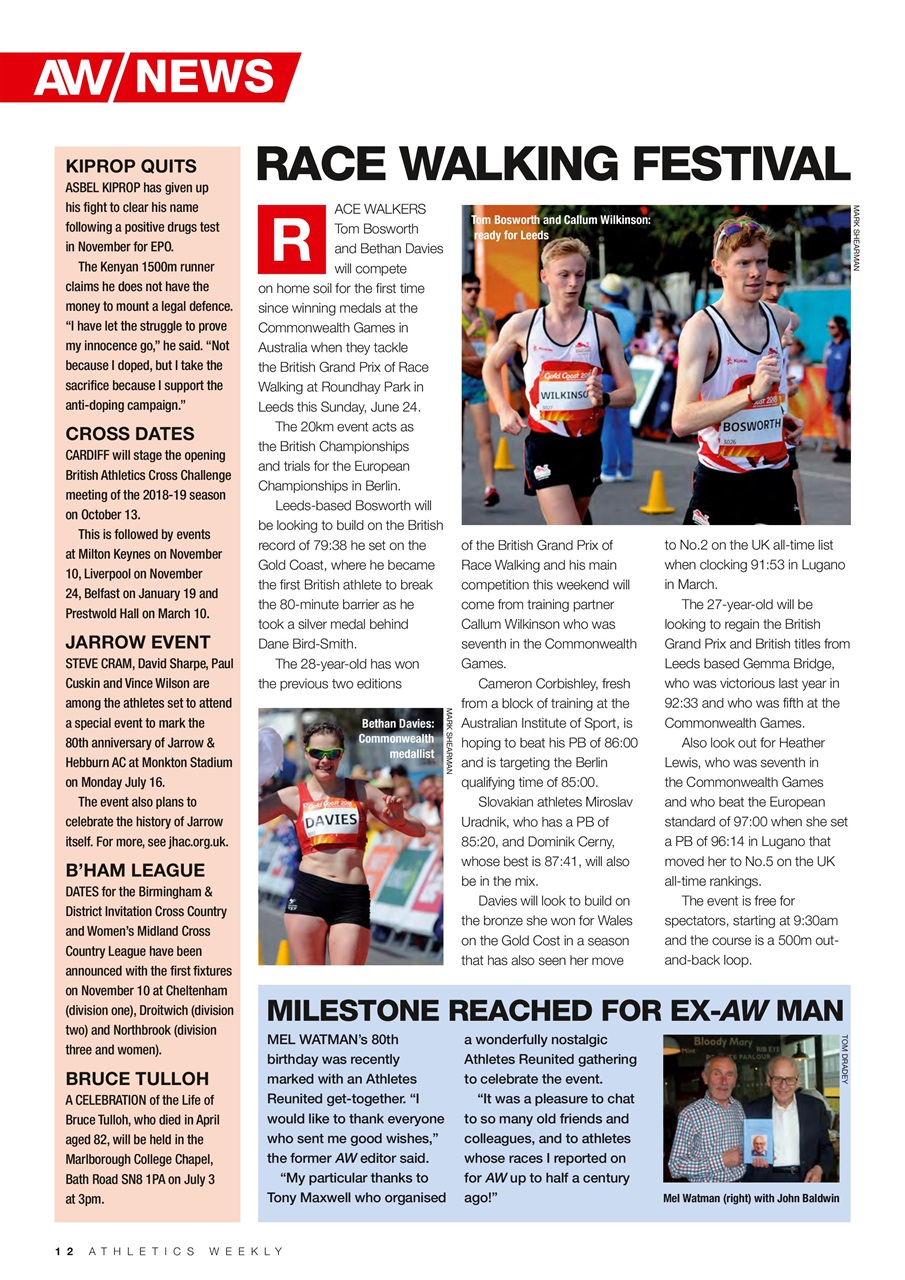 AW – Athletics Weekly Magazine Preview Pages