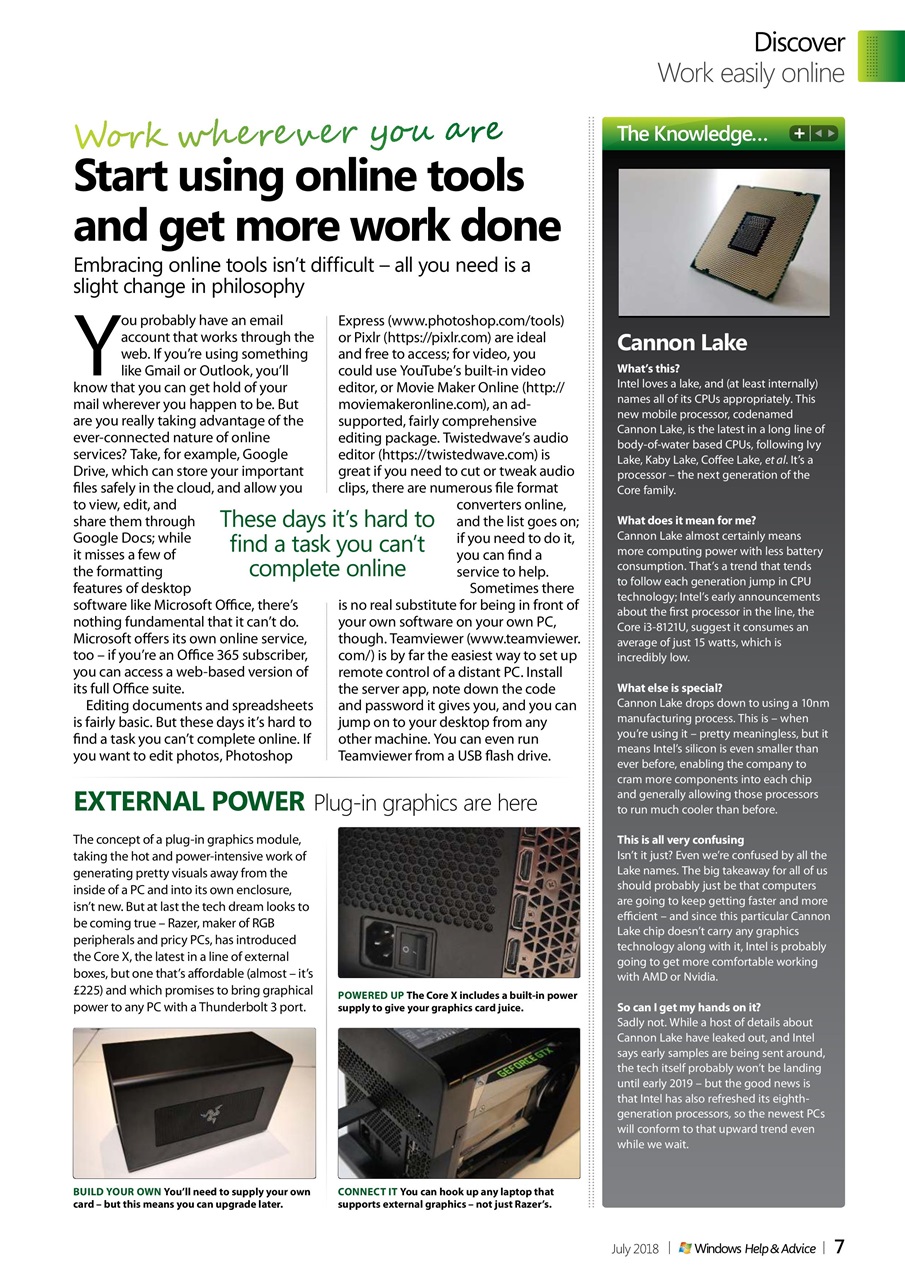 Windows Help & Advice Preview Pages