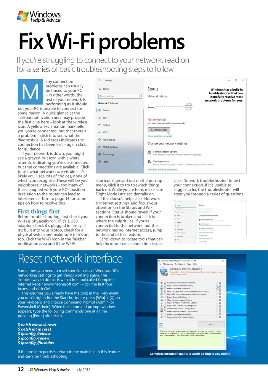 Windows Help & Advice Preview Pages