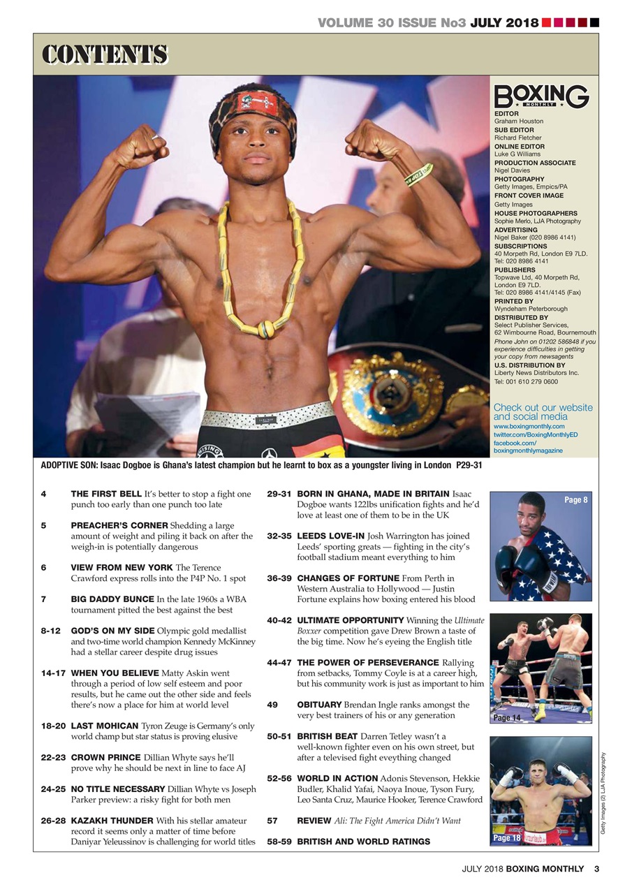 Boxing Monthly Preview Pages