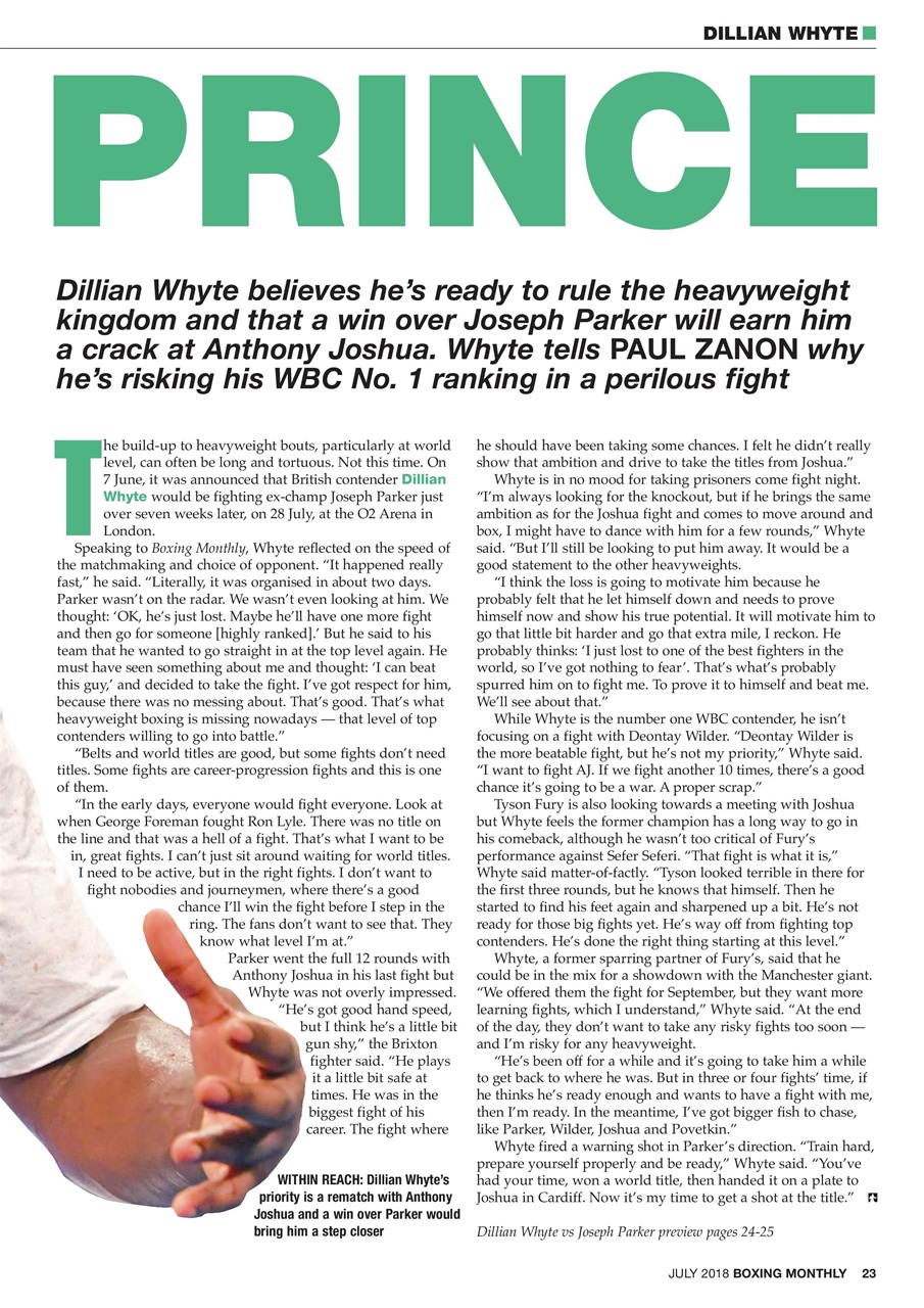 Boxing Monthly Preview Pages