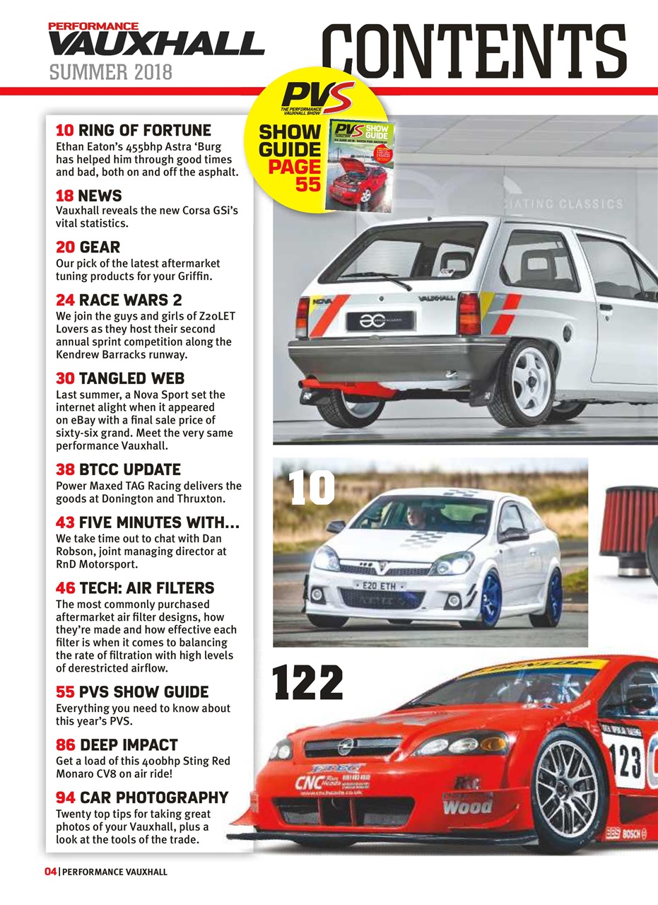 Performance Vauxhall Preview Pages