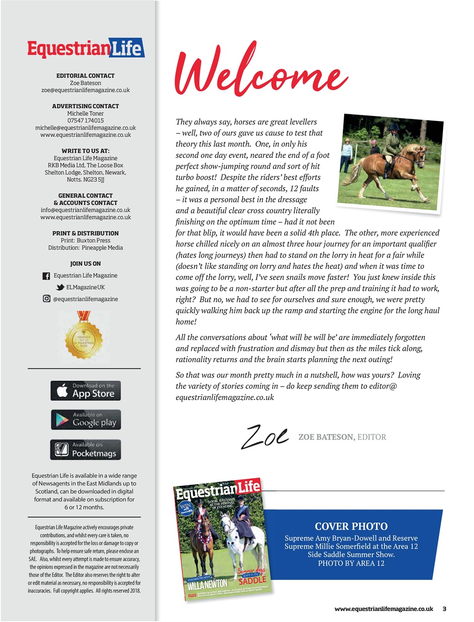 Equestrian Life Magazine Preview Pages