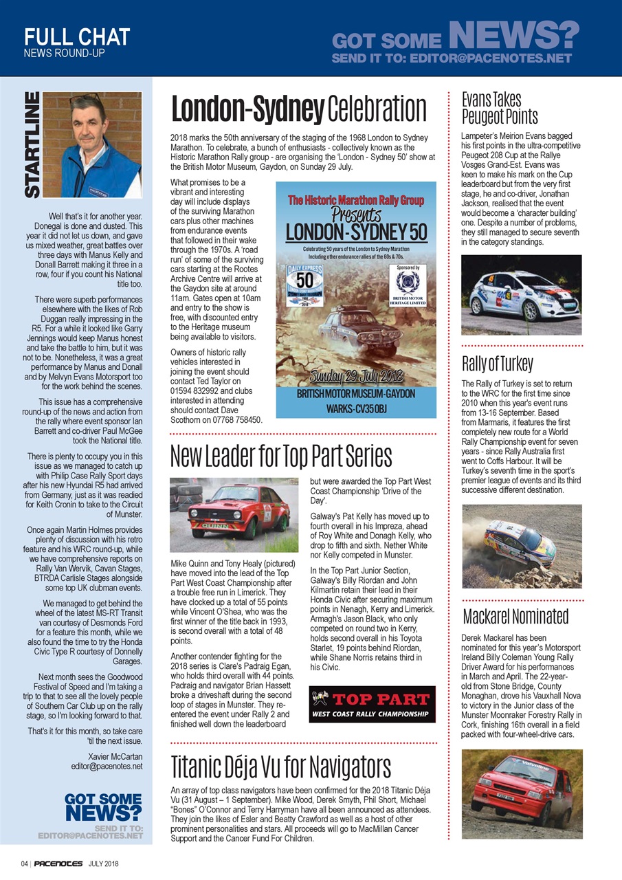 Pacenotes Rally magazine Preview Pages