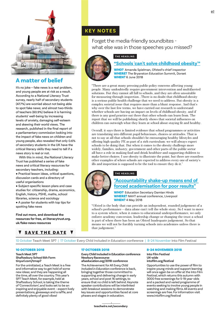 Teach Secondary Preview Pages