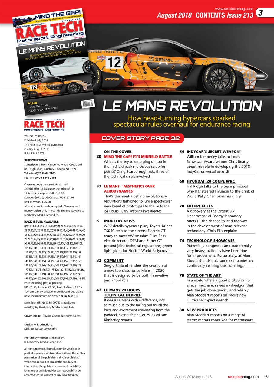 Race Tech Preview Pages