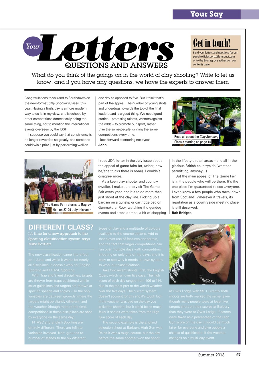 Clay Shooting Preview Pages
