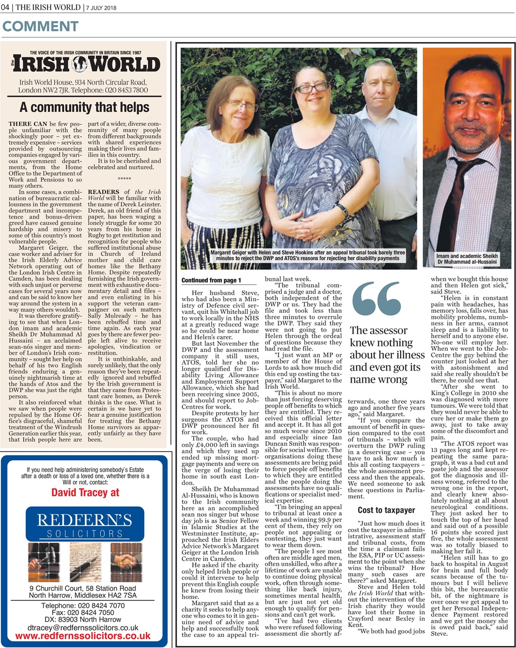 Irish World Preview Pages