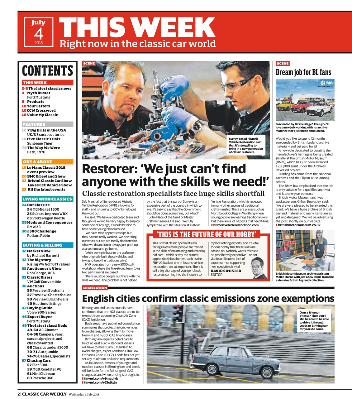 Classic Car Weekly Preview Pages