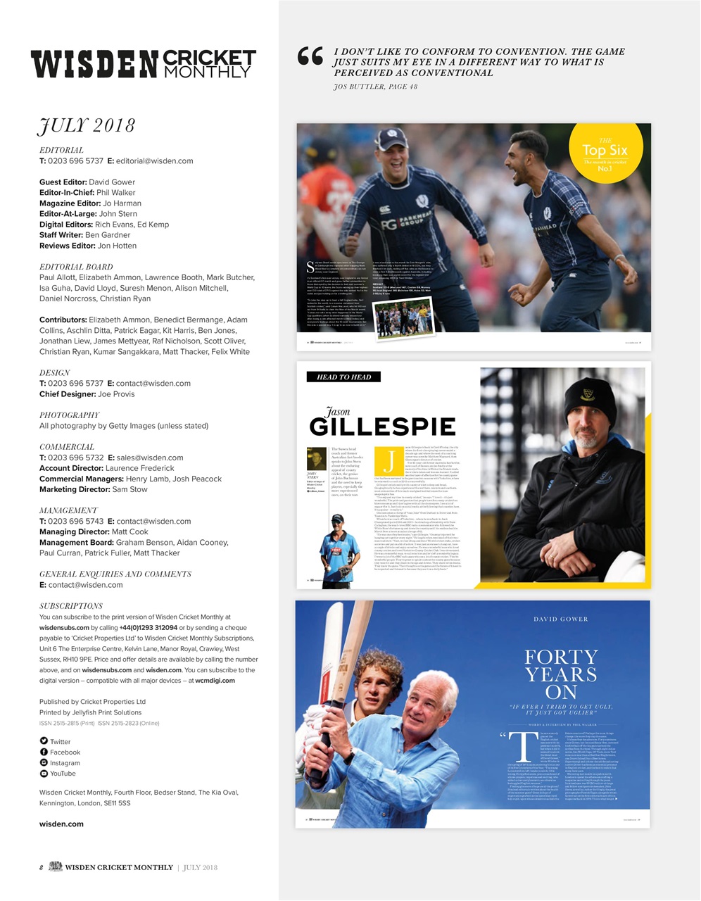 Wisden Cricket Monthly Preview Pages