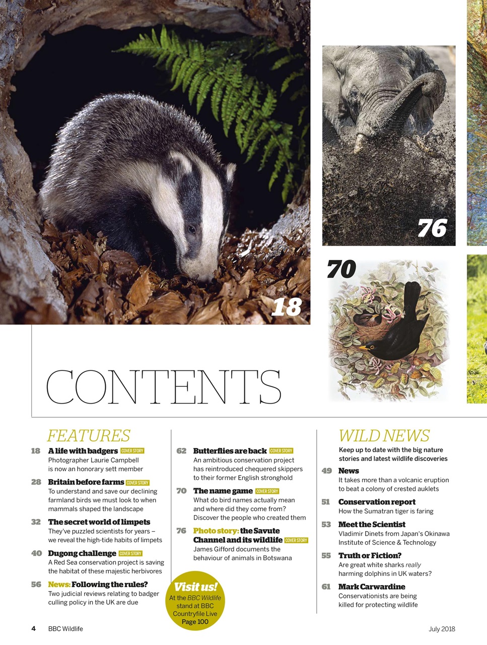 BBC Wildlife Magazine Preview Pages