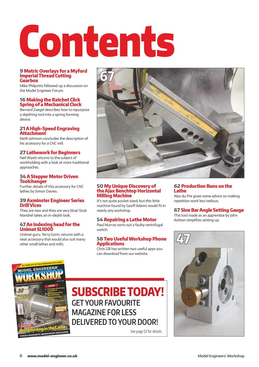 Model Engineer & Workshop Magazine Preview Pages