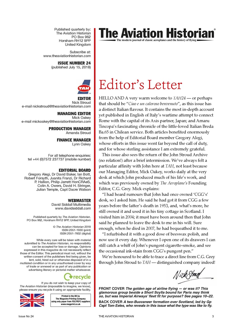 The Aviation Historian Magazine Preview Pages