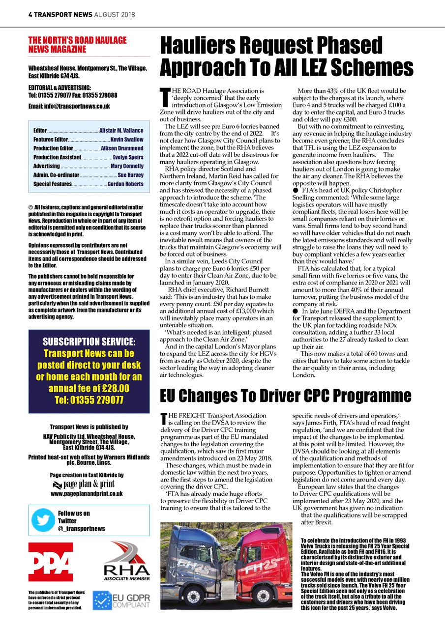 Transport News Preview Pages
